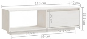 fehér tömör fenyőfa TV-szekrény 110 x 30 x 33,5 cm