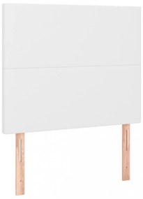 fehér műbőr ágykeret fejtámlával 80 x 200 cm