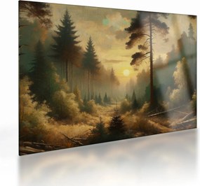Üveg kép - Napfény az erdőben (70x50 cm)