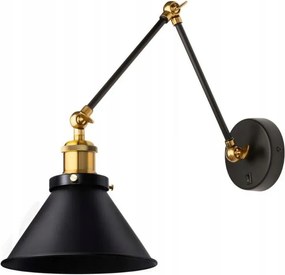 Állítható fém fali lámpa Retro ZL104 fekete, kapcsolóval