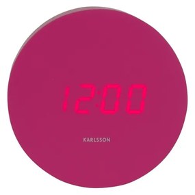 Karlsson 5981BP design LED óra ébresztővel,rózsaszín, átmérő 9 cm