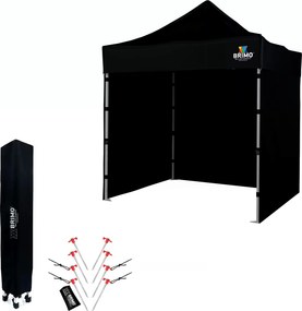 Gemini povedal Pop-up pavilon 2x2 m acél | Profi háttér Felállítva 45 mp alatt. - plusz 3 oldalfal - Fekete
