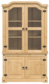 Corona tömör fenyőfa vitrinszekrény 103,5 x 42 x 180 cm
