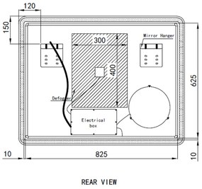 Fürdőszobai LED tükör 90x70cm | Páramentesítő - Kozmetikai tükör - Fényerő + színhőfok állítás - Digitális óra | Welland Luxury-Line G796