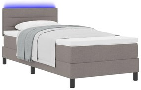 Tálca Ágy Matraccal &amp; LED Taupe 80x200 cm Szövet