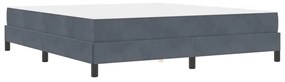 Boxspring ágy matraccal Sötétszürke 180 x 200 cm Bársony