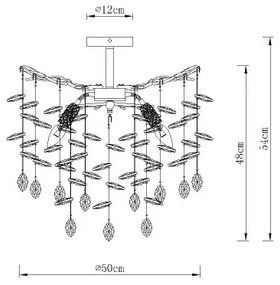 Globo 64138DS - Rúdon függő csillár QUEENA 6xE14/40W/230V ezüst