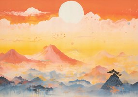 Poszter 66,5x46,5cm Hajnal a Csendes Hegyek Földjén