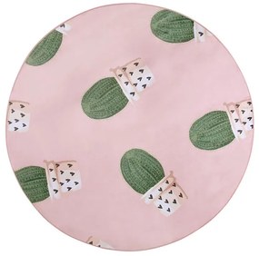 Kaktuszos rózsaszín szőnyeg ⌀ 120 ELDIVAN Beliani