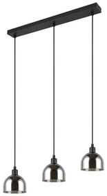 Fekete-ezüstszínű függőlámpa üveg búrával Molly – Trio