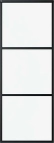 vidaXL fekete ESG üveg és alumínium tolóajtó 3 paneles 76 x 205 cm
