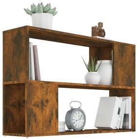 füstös tölgy színű szerelt fa könyvszekrény 100 x 24 x 63 cm