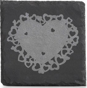 Kő alátét x4 dekoratív Szerelmes szív