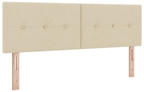 Boxspring Ágy Mattal és LED-del Krém 140x200 cm Szövet