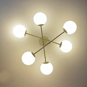 MOON felületre szerelhető csillár 6xE27/15W/230V krémszínű