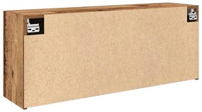 antik fa színű szerelt fa fali fürdőszobaszekrény 100x25x40 cm