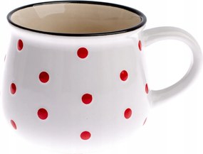 Kerámia pöttyös bögre 230 ml Fehér Ajándék