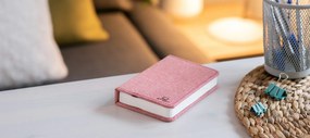 Összecsukható lámpa "Smart Book" mini, rózsaszín textil - Gingko