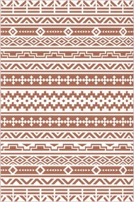 Outsunny Kétoldalas Kültéri Szőnyeg 1.8 x 2.7 m, időjárásálló PP geometrikus falmintás padlómatrac, hordtáskával, kültéri teraszszőnyeg, piros és fehé