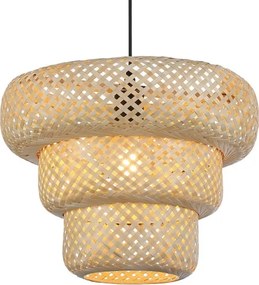 Kábelre függesztett TULUM függőlámpa 1xE27/15W/230V, átm. 35 cm, bambusz