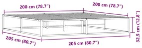 ágykeret matrac nélkül fehér 200x200 cm fém ágykeret