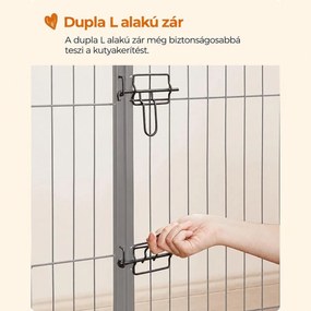 FEANDREA 8 paneles kutyakifutó és kisállat járóka, 80 x 100 cm-es elemekkel, beltérre és kültérre