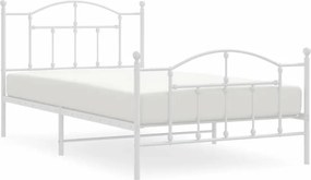 vidaXL fehér fém ágykeret fej- és lábtámlával 100x200 cm