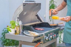 CALIFORNIA BBQ gázgrill, 4 égővel, nyomáscsökkentő szeleppel, ezüst Penta CZ