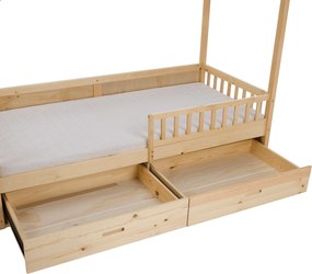 Montessori ágy, 90x200, természetes, tömör, BIANKA