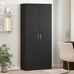 Fekete szerelt fa magasszekrény 80 x 35 x 180 cm