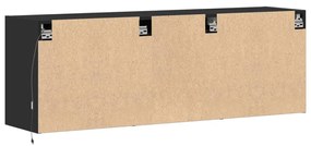 fekete fali TV-szekrény LED-világítással 130x31x45 cm