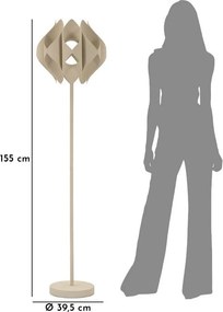 Bézs állólámpa fém búrával (magasság 155 cm) Space – Mauro Ferretti