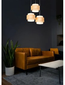 BOHO függőlámpa zsinóron 3xE27/60W/230V juta/krémszínű