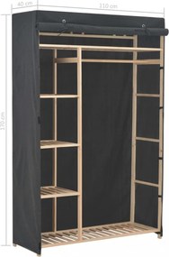 szürke szövet ruhásszekrény 110 x 40 x 170 cm