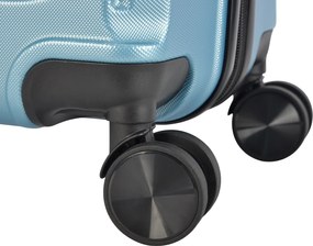 BONTOUR “spinner” nagy duplakerekes gurulós bőrönd, jégkék