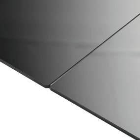 fekete alumínium és üveg kerti asztal 150 x 90 x 74 cm
