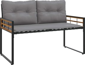vidaXL Fa réteg pad párnával Egyszínű Világosszürke 114 x 55 x 77 cm