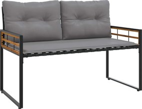 vidaXL Fa réteg pad párnával Egyszínű Világosszürke 114 x 55 x 77 cm