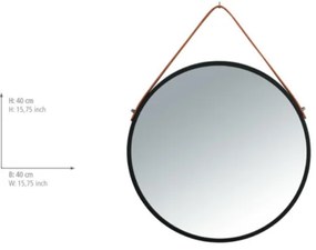 WENKO 24424100 - BORRONE tükör 40x40 cm fekete/ezüst