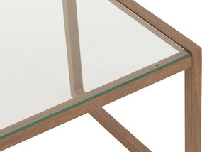 Konferenciasztal NATURELE üveglappal 90x50 cm, sötétbarna