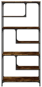 füstös tölgy színű szerelt fa könyvespolc 81 x 36 x 176 cm