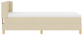 Boxspring ágy matraccal - krém szövettel, 100 x 200 cm