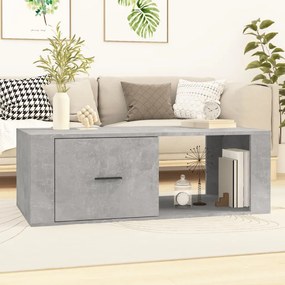 Betonszürke szerelt fa dohányzóasztal 100x50,5x35 cm