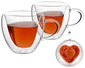 Thermo Heart pohár csésze, 2db, szív alakú, 250ml, HOTCOOL TYP 3