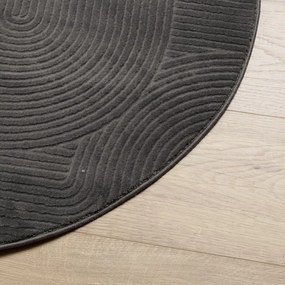 IZA antracit rövid szálú skandináv stílusú szőnyeg Ø 100 cm