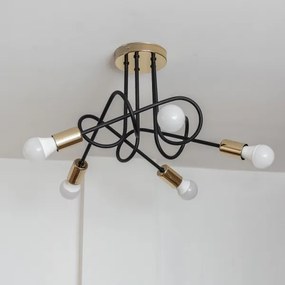 Felületre szerelhető csillár OXFORD 5xE27/15W/230V arany/fekete