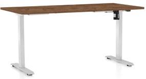 OfficeTech A állítható magasságú asztal, 160 x 80 cm, fehér alap, silverjack tölgy