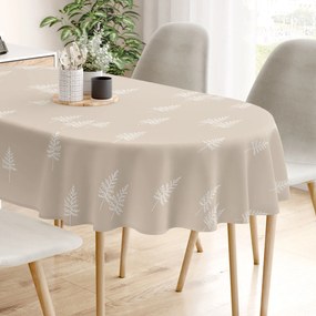 Goldea karácsonyi ovális asztalterítő erős  pamutból - északi fenyők 120 x 160 cm