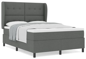 Boxspring Ágy Matrac Készlettel - Sötétszürke, 160x200 cm Szövet