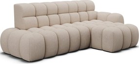 Bézs kinyitható sarokkanapé (jobb oldali-heverő résszel) Ceedro – ELTAP
